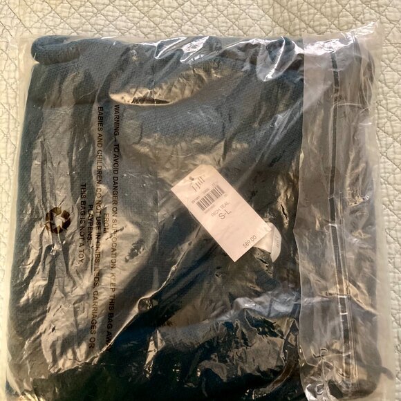 NWT, J Jill, Poncho w/ Fringe, Teal Blue Green - Picture 2 of 2